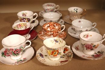 Collection Of Cups And Saucers As Pictured Including Windsor, Rosina, Clarence, Radfords, Foley, Aynsley, Par