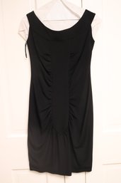 Valentino Ruched Front Dress Midnight Black Made In Italy Sze Small 2-4