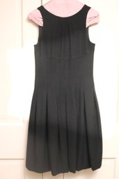 Chanel Vintage Made In France Pleated Wool & Silk Dress Size 34.