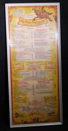 DA MEO Patacca Vintage Framed Menu Poster Board Litotipografia Romana