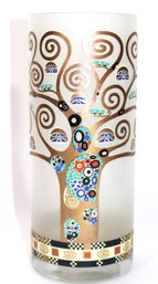 Beautiful Gustav Klimt Designed Frosted Glass Vase Made In Italy