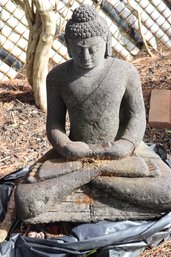 Vintage Cement Garden Buddha Sculpture