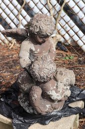 Vintage Cement Cherub  Garden Statue