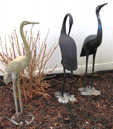 Metal Outdoor Crane Statues