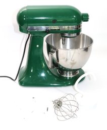 Kitchen Aid Counter Mixer With Ultra Power 10 Speed Control In Hunter Green With 3 Attachments.