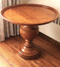 Century Furniture Round Accent Wood Table Large Turned Wood Base