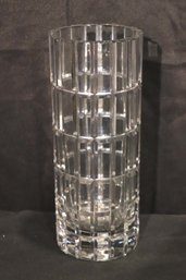 Vintage Cartier Cylindrical Crystal Vase 10 Inch T