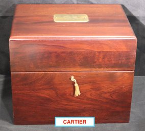 Vintage CARTIER Tantalus Box With Velvet Liner And Brass Accents