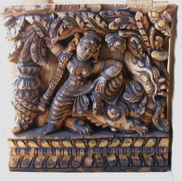 Amazing Hand Carved Indian Wood Block Wall Mount