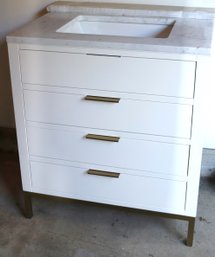 Bathroom Vanity With Sink, Marble Top