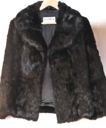 Vintage Ladies Short Black Mink Jacket From RoMen Luxury Furs, Size 8