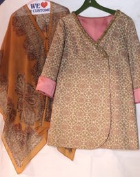 Flowing Paisley Beach Coverup & 1950 S Patterned Dress With Sparkles