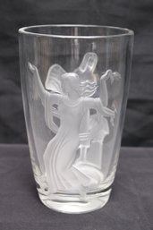 Verlys Art Deco Glass Vase Signed Carl With Schmitz 1940s Raised 4 Seasons