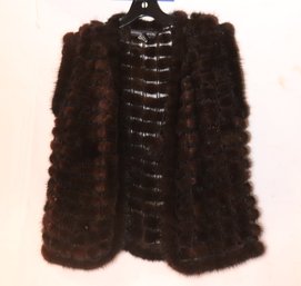Adrienne Landau Luxurious Mink Fur Pierced Vest Size L,