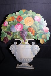 Decorative Painted Carved Wood Floral Planter Stand Made In Italy