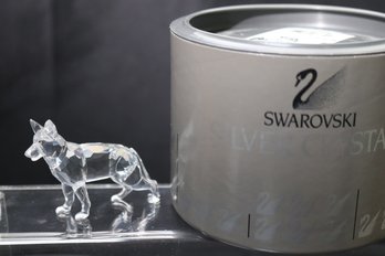 Swarovski Silver Crystal German Shepherd 7619 With Original Padded Case