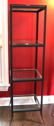Crate & Barrel Modern Glass And Metal 4 Shelf Bookcase Display Unit