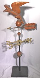 Copper Forged Eagle Weathervane On Stand