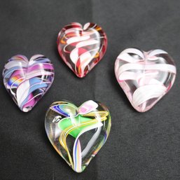Four Steven Maslasch Murano, Rainbow Hearts.