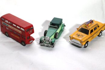 Lot Of 3 Vintage Collectable Metal Cars, Several Made In England.