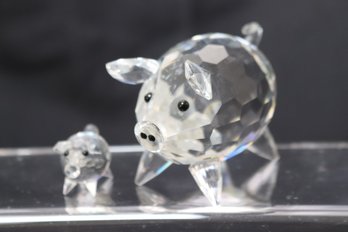 Swarovski Silver Crystal Pigs