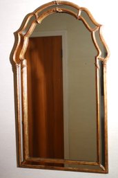 Pretty Ornate Wall Mirror With A Gilded Antique Finish That Measures