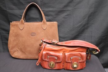 Longchamp Suede Purse And Vintage Coach Leather Bag.