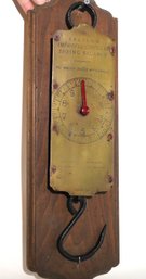Antique Salter's Improved Circular Spring Balance 30lbs Scale, Includes A Wood Board For Mount