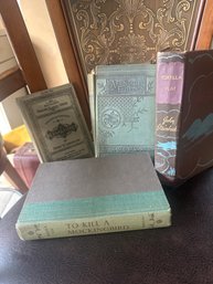 Antique Books Include To Kill A Mockingbird Copyright 1960 Harper Lee, John Steinbeck Tortilla Flat 1935, Evan