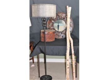 Moose Mirror Oil Rubbed Copper Bronze Finish, Equestrian Style Box, Lamp & Birch Wood Branches