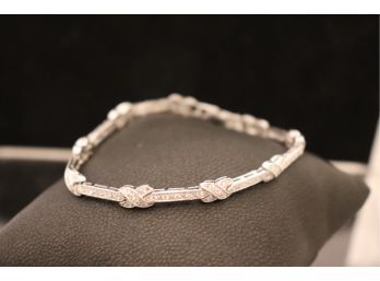 Sterling Silver And Diamond Pave Bracelet