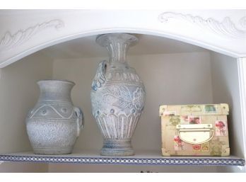 Assorted Decorative Accessories  2 Ceramic Vessels & Decorative Box