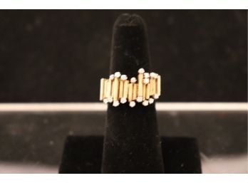 14K YG Ladies Ring With Diamond Accents