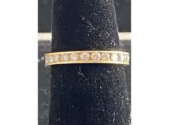 14k YG Infinity Style Sparkly Diamond Accent Ring Size 4.75