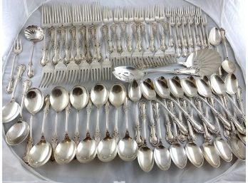 International Silver Wild Rose Sterling Silver Flatware 76 Pcs And 84.85 Ozt