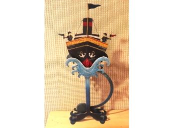 Hand Painted Balancing Metal Figure Of Ocean Liner Panama