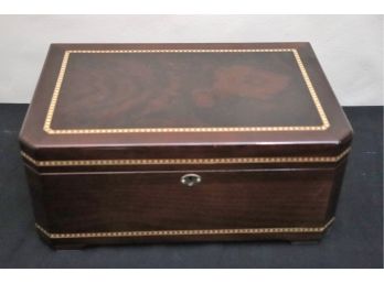 IDC Supreme Humidor Rich, Dark Inlaid Wood With Cigar Paraphernalia