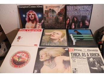 9 Vintage Vinyl Rock Records  Peter Frampton, Eric Clapton, Jethro Tull & More