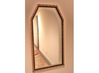 Ornate Gilded Wall Mirror With Black Painted Frame