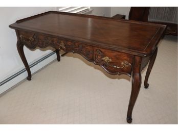 Vintage French Parquet Style Writing Desk With 3 Drawers