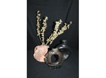 3 Unique Hand-Crafted Vessels  Black, Bronze & Terracotta Finish