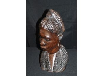 Hand Carved African Female Wood Sculpture From Zimbabwe