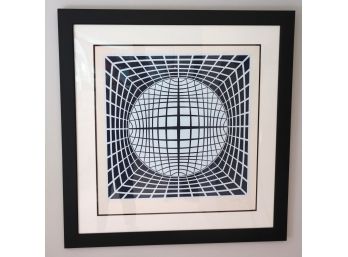 Signed Victor Vasarely Hand Colored Artist Proof Geometric Lithograph  Sfeer