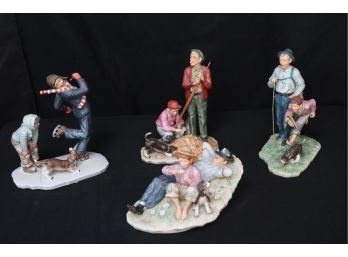 Gorham Porcelain Figurines  Inspired By Norman Rockwells Four Seasons Illustrations