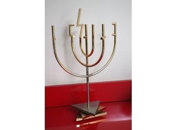 Super Rare Yaacov Agam Brass Finish Menorah Sculpture