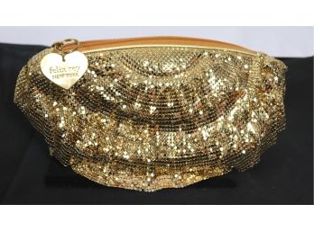 Gold Metal Sequin Style Purse By Felix Ray New York