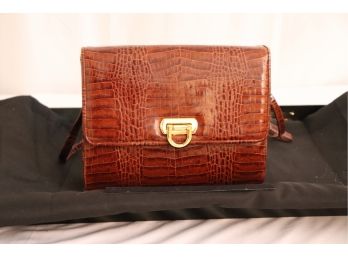 Brown Leather Handbag By Neiman Marcus Collection