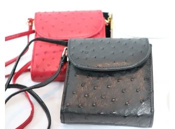 Lot Of 2 Embossed Leather Handbags Evening  Bags By KC