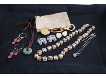 Assorted Lot Of Fun Women's Jewelry: Michaels For Keychain, Earrings, Dice Necklace