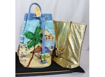 2 Women's Unused Beach Bags. Everyone Needs Extra Totes And Beach Bags!